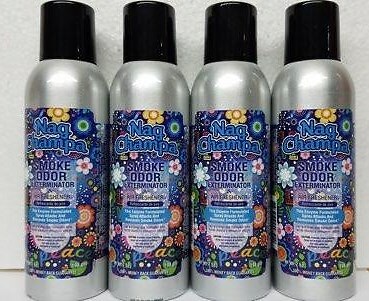 Smoke Odor Exterminator Nag Champa 7 oz Large Spray Set of Four Cans