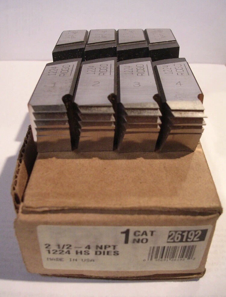 RIDGID 26192 2 1/24 NPT 1224 Pipe Threader HS Dies BOX for sale online eBay