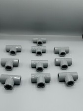(10) 1/2" SCH-80 CPVC TEES, SISCO F-439 Made In USA Light Grey