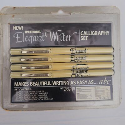 VTG Speedball Elegant Writer Calligraphy Set Instructions & 4 Markers NEW