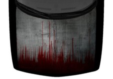 Smeared Red Stains Blood Horror Metal Vinyl Hood Wrap Car Truck Graphic Decal Us