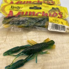 (2 Packs) Lindy Munchies 4" Bitty Craw Tube Green Orange Imitation Crawfish Lure