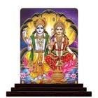 Stampato Legno Dio Vishnu Laxmi Maa Decorativo Fiore All'Occhiello Per Tavolo