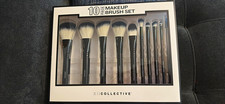 Xicollective 10-Piece Synthetic Makeup Brush Set Black/White