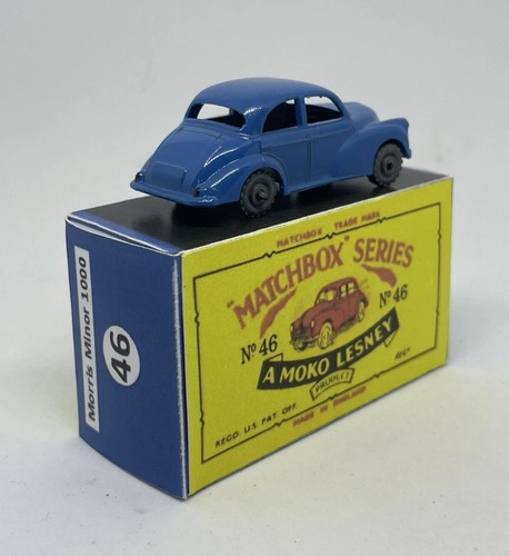 Matchbox Lesney Phantom 46 Custom Morris Minor In Rare Blue Nice Repro Box. - Picture 5 of 6