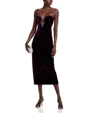 Bardot Lilah Velour Midi Dress MSRP $149