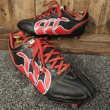 Canterbury Stampede Club 8 Stud Rugby Boots Men's Size UK 7 Black Red SG Shoes