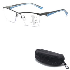 Trendy Multifocal Reading Glasses Half Frame Metal Readers Multifocus Eyeglasses
