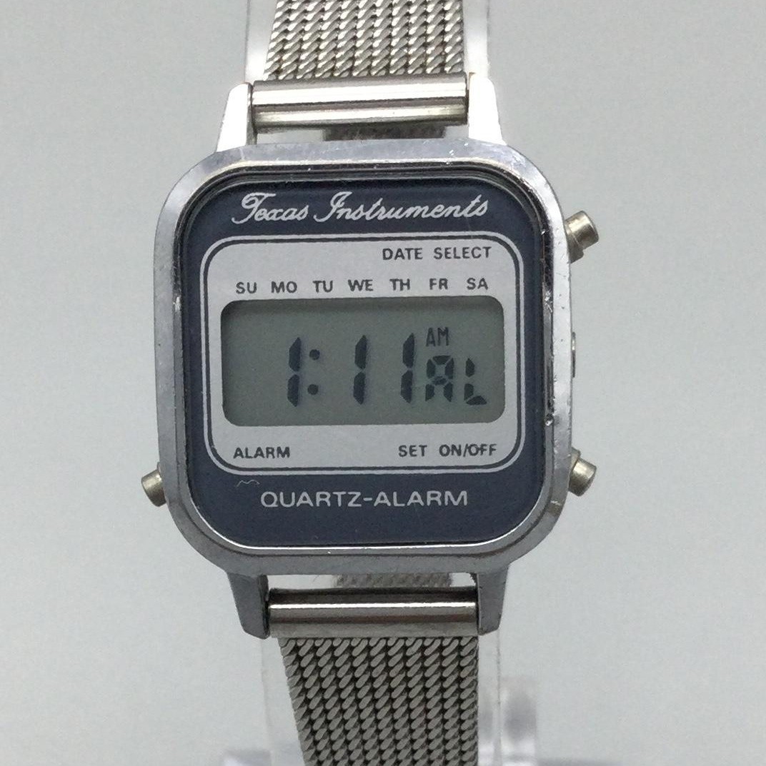 Vintage Texas Instruments Quartz-Alarm Women Watch 23mm Mesh  display picture 2