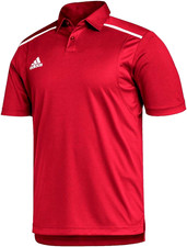 ADIDAS Aeroready Team Issue Polo Golf Shirt Mens L Red White Stripe