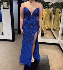 Royal Blue formal prom dress size 10 ellie wilde