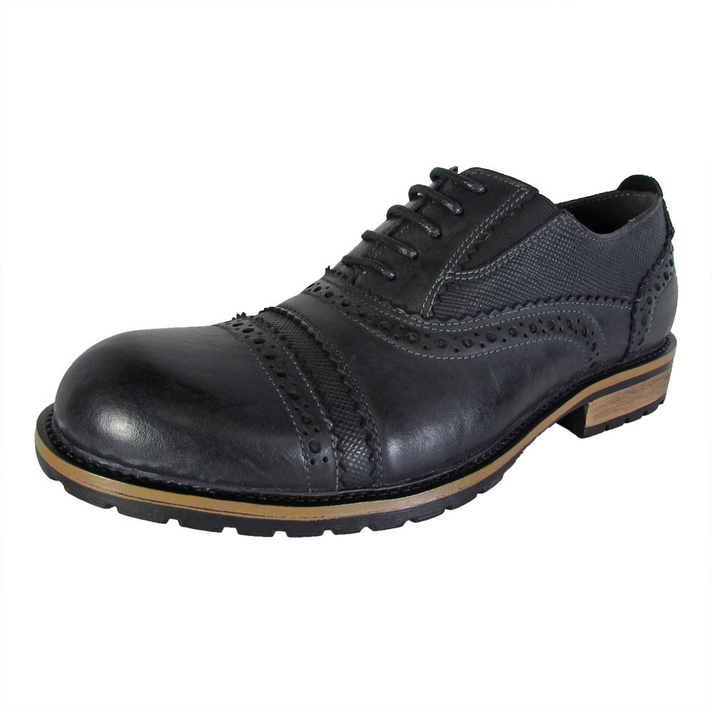 Steve Madden Mens Spanner Lace Up Brogue Derby Shoes, Black  display picture 3