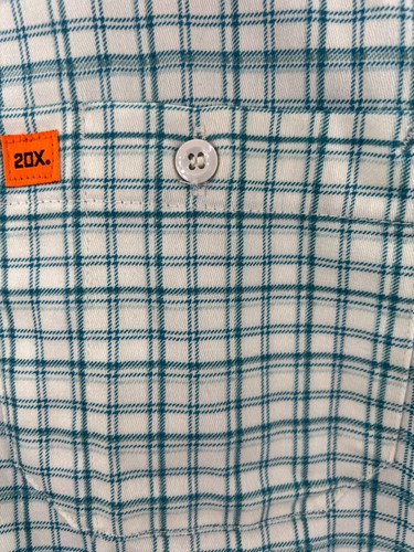 Wrangler 20X FR Shirt Mens Large Plaid Button Down Flame Resistant Work READ - Picture 4 of 19