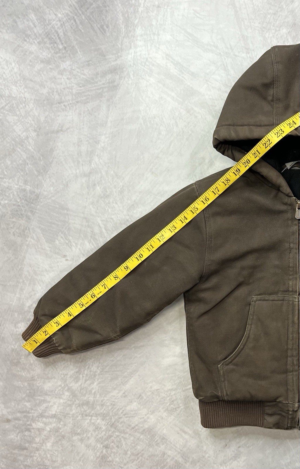 Carhartt Chocolate Brown Hooded Jacket Quilted Youth  Size XXS 4-5 thumbnail 5