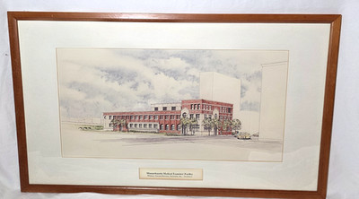 C. 1990s Massachusetts Medical Examiner Facility Architect Rendering Framed