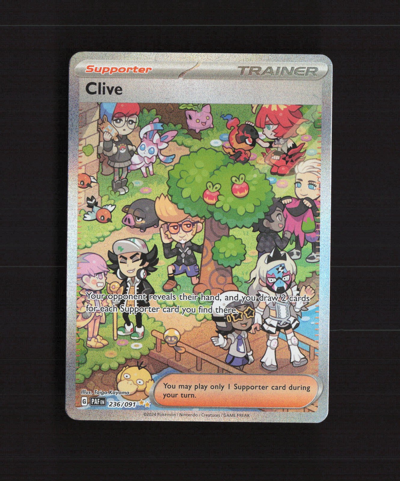 Clive 236/091 Paldean Fates Full Art SIR Rare Holo Pokemon Card NM