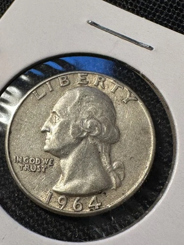 1964 SILVER WASHINGTON QUARTER   E/F TO AU      N124