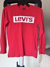 Levi  s Boys Long Sleeve Logo T-Shirt Red Size 12A 152 cm NWT New With Tags