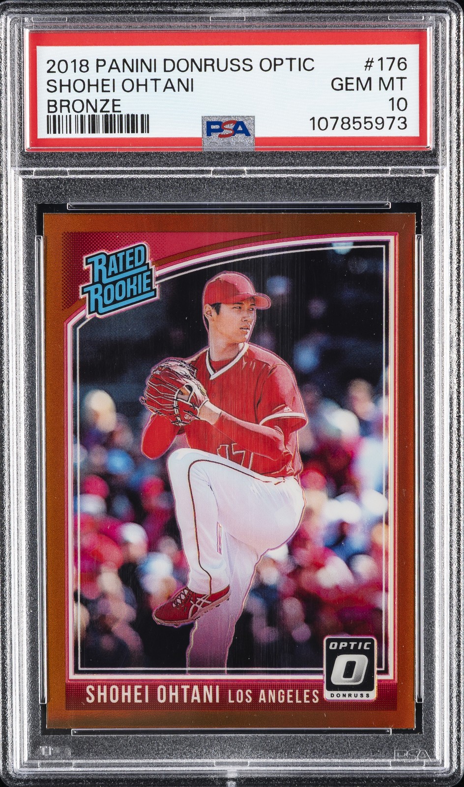 2018 PANINI DONRUSS OPTIC BRONZE #176 SHOHEI OHTANI ROOKIE RC PSA 10