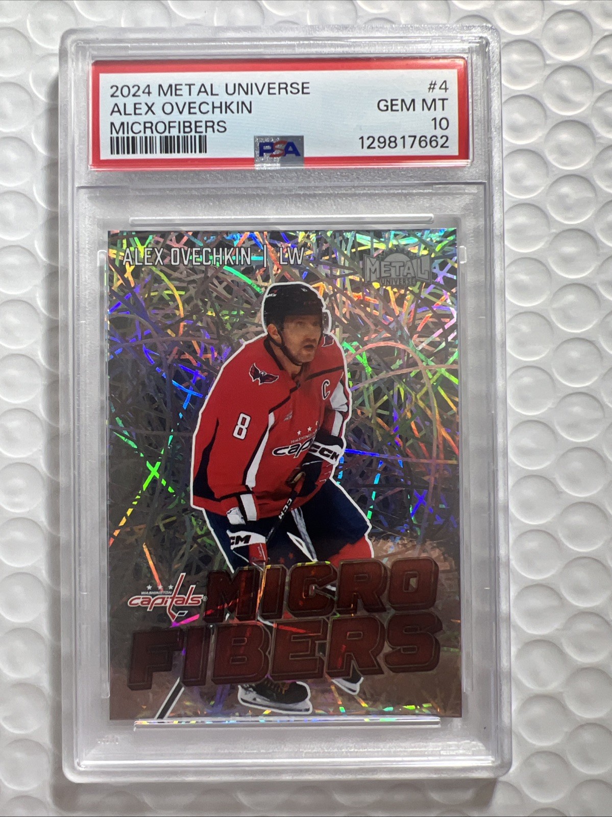 2024 SKYBOX METAL UNIVERSE MICROFIBERS #4 Alex Ovechkin PSA 10