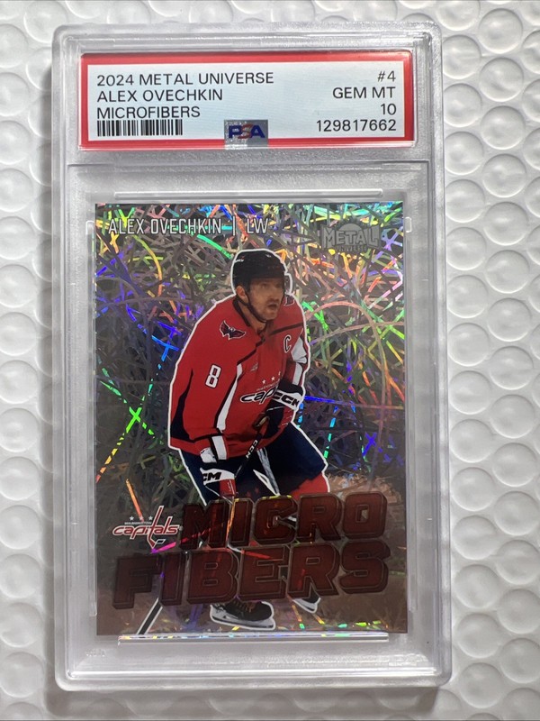 2024 SKYBOX METAL UNIVERSE MICROFIBERS #4 Alex Ovechkin PSA 10
