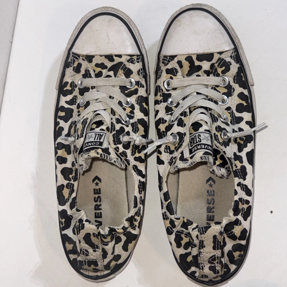 Zapatilla deportiva Converse All Star Cheetah Animal estampado de leopardo parte inferior sin cordones de lona 10 Foto 2 de 4