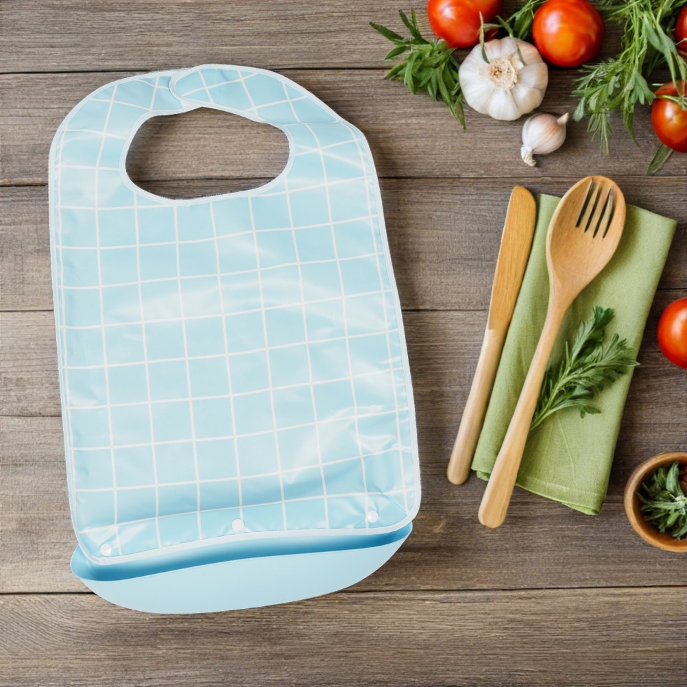 Elderly Adult Bibs Washable Food Catching Clothing Protector for Women Eating