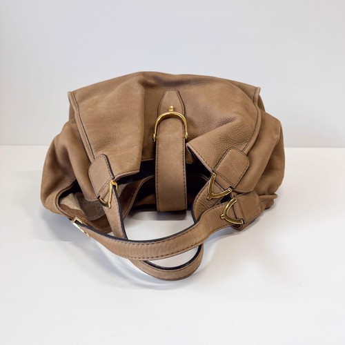 GUCCI Stirrup Brown Nubuck Leather Shoulder Bag - Picture 7 of 16