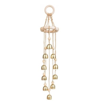 Handcrafted Garden Wind Chimes Handmade Golden Bells Nature Decoration