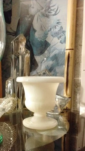 Vintage Milk Glass 3-inch Tall Pedestal Candle Holder