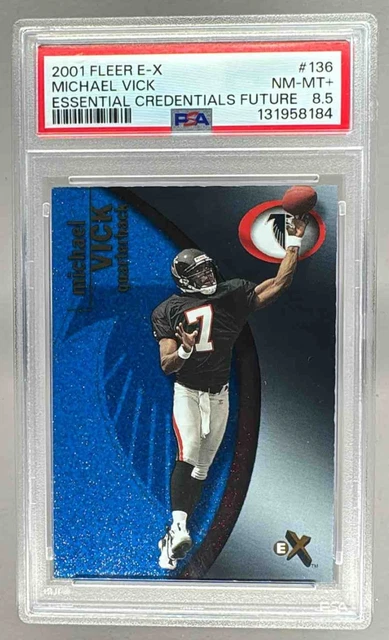 PSA 8.5 MICHAEL VICK 2001 Fleer E-X Essential Credentials Future #'d /29 RC