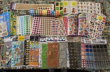 Assorted Scrapbooking Sticker /Embellishments Lot- All New Except Sticker Rolls