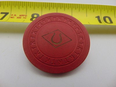 Vintage Illegal Gambling Token Chip Red Rare Horseshoe inside Diamond TK Mold
