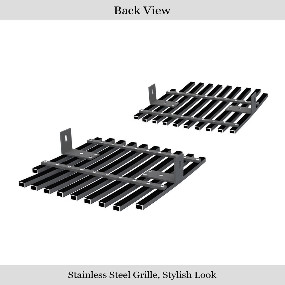 For Cadillac CTS 03-07 APG 2-Pc Black Horizontal Billet Fog Light Cover Grilles