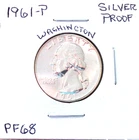 1961 PHILADELPHIA SILVER WASHINGTON QUARTER IN HIGH END PROOF CONDITION