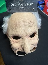 Spirit Halloween Old Man Face Mask Halloween Movie Dress Up White Hair