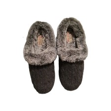 BOBS Skechers Slippers Charcoal Gray Womens 8.5 Ice Angel Keepsake Memory Foam