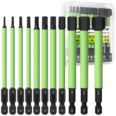 Hex Bits Set 11 Stück 100mm Sechskant Akkuschrauber Impact Schraubendreher