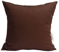 Durable Faux Silk Solid Pillow Shams, Square 12" x 12" Pack of 1 Chocolate