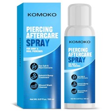 Komoko Piercing Aftercare Spray 5.07 Fl Oz , Saline for Piercings Exp 08/2028