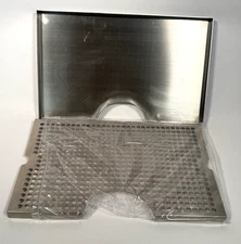 Kegco SECO-1610 Stainless Surface Mount Drip Tray, 16 x 10, No Drain, 3" Cutout