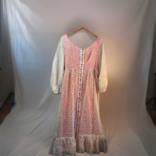 True VTG Cottagecore Dress Costume Renaissance Sz Small/Large Sheer Bishop Slv