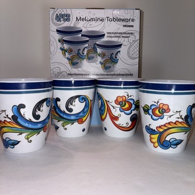 Melamine Tableware Dinnerware Set 500ML Tumbler Floral Box Includes 2 Boxes Of 4