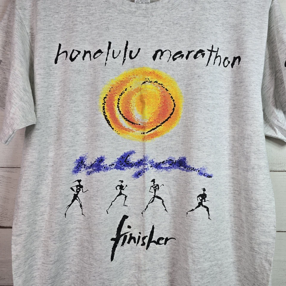 Camiseta De Colección Nike 93' Talla L Hecha en EE. UU. Swoosh Puntada Única Maratón Honolulu Foto 3 de 4