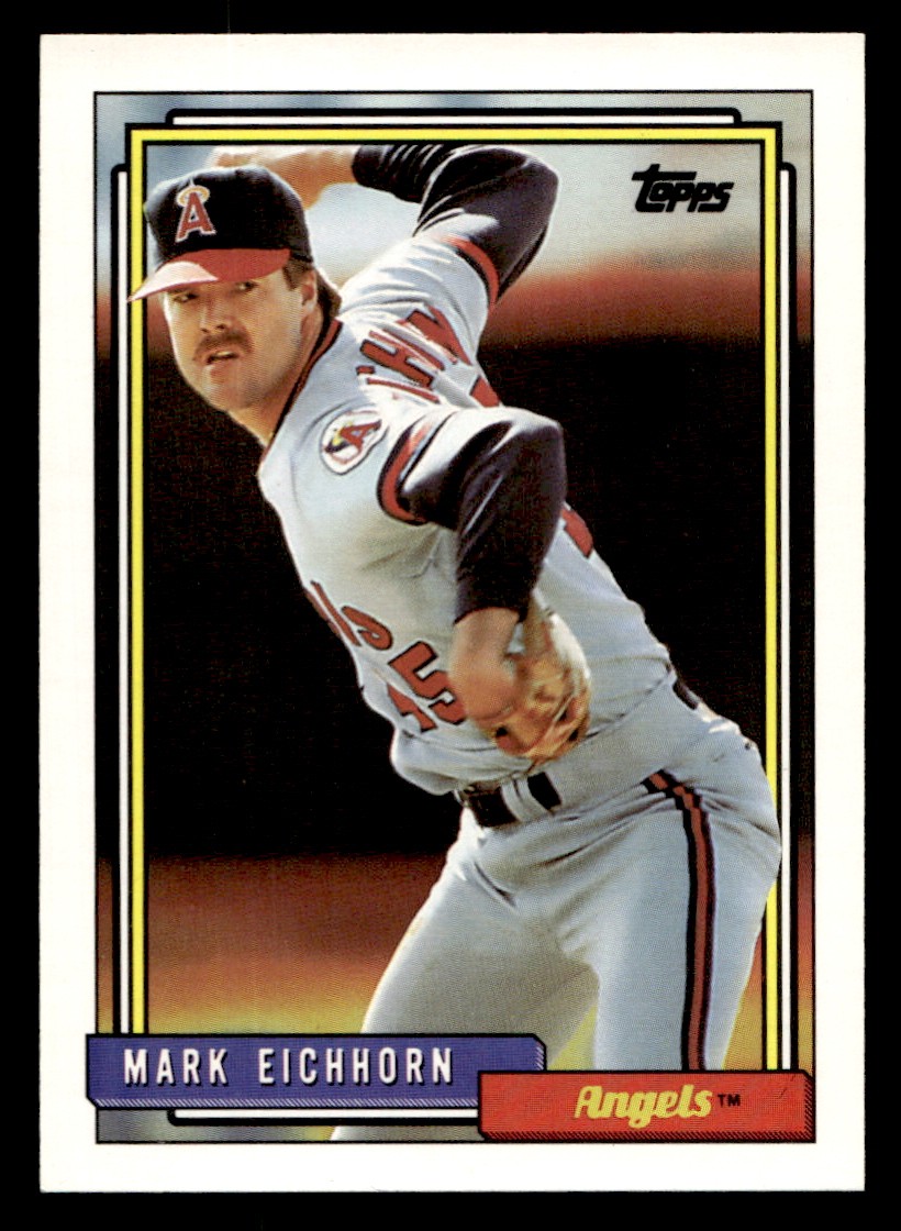 Mark Eichhorn - 1992 Topps Baseball card #435 Los Angeles Angels Raw