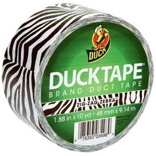 Duck Brand Printed Duct Tape: 1.88 in. x 30 ft. / Zebra / Zig-Zag Black  White
