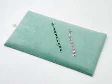 10-Pcs Pack Velvet Flat Pad Jewelry Display Case Tray Liner Insert Light Green