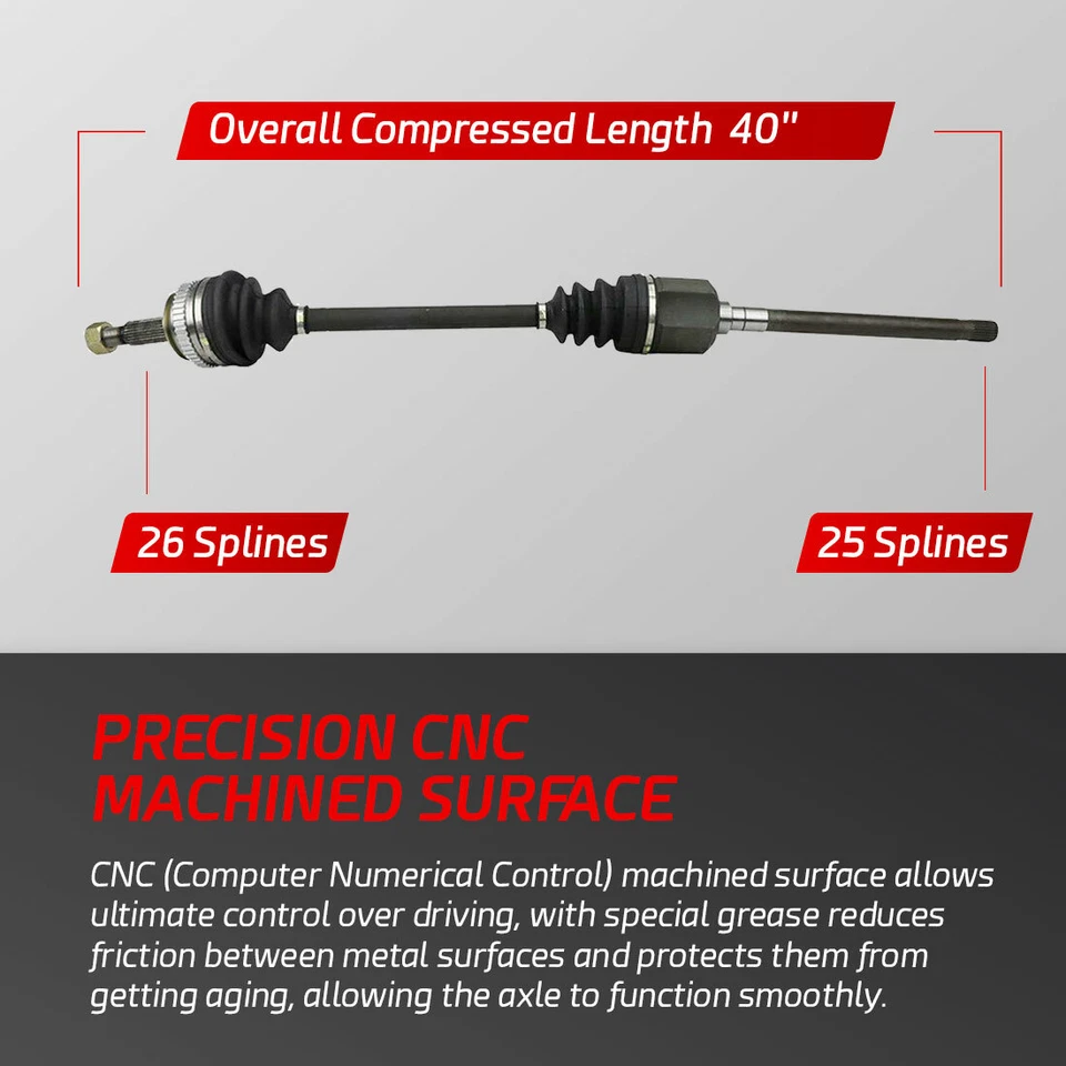 Eje delantero derecho CV para AWD 1991-1995 Dodge Grand Caravan Town & Country Foto 2 de 4