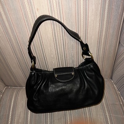 Vintage Y2K Black Leather Juicy Couture Purse With Lucite Padlock