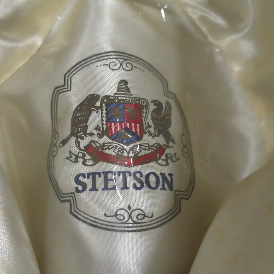 Very Nice Vintage Royal Stetson Hat Size 6 7/8 Gray Fedora W Olive Brim Gangster - Image 3 of 4